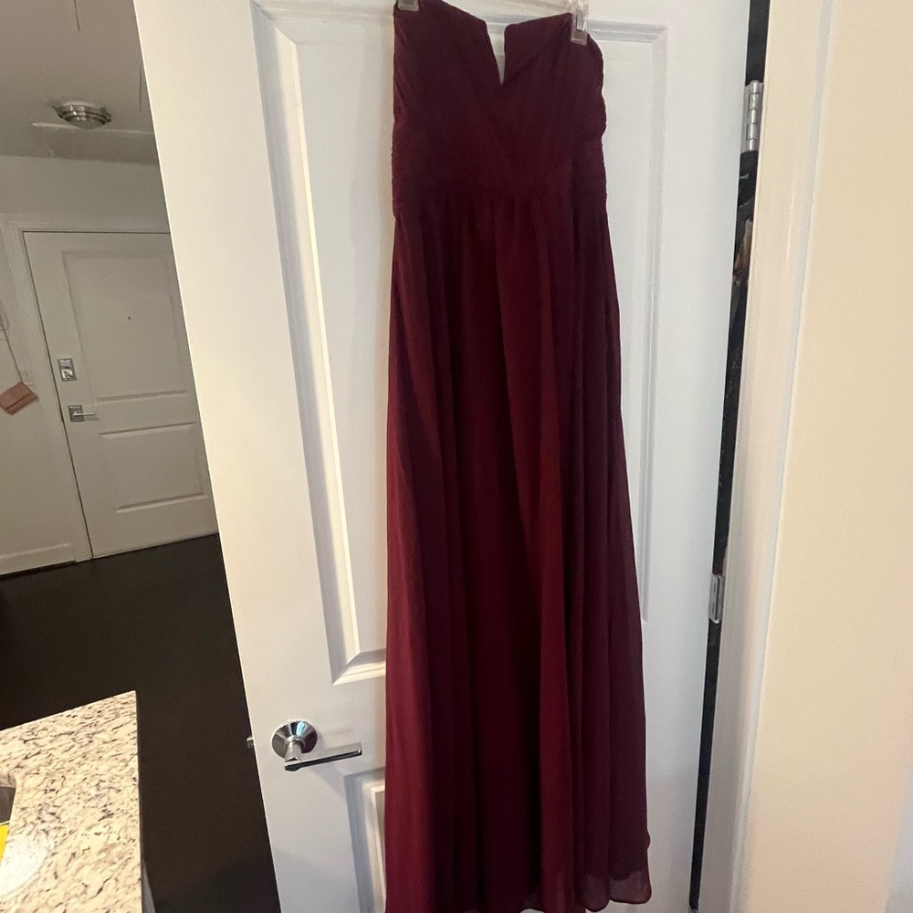 Maroon LuLus dress- great for wedding guest